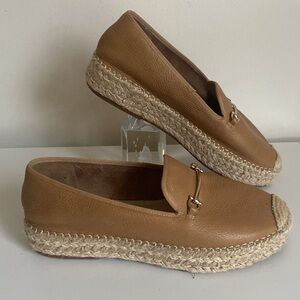 STEVEN by Steve Madden Women's Ellaine Flatform Leather Espadrilles Size 8M Tan